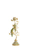 Candle stick 14x9x32,5 cm BIRD mint green-white+light gold