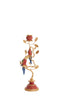 Candle stick 14x9x32,5 cm BIRD coral red+gold