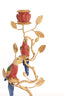 Candle stick 14x9x32,5 cm BIRD coral red+gold