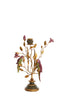Candle stick 16,5x9x32,5 cm PAJARO burgundy-d green+bronze