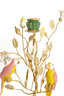 Candle stick 16,5x9x32,5 cm PAJARO green-yellow+bronze