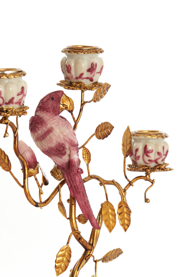 Candle stick 3L 22,5x9x31,5 cm LOROS burgundy-cream+bronze
