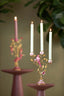 Candle stick 3L 22,5x9x31,5 cm LOROS burgundy-cream+bronze