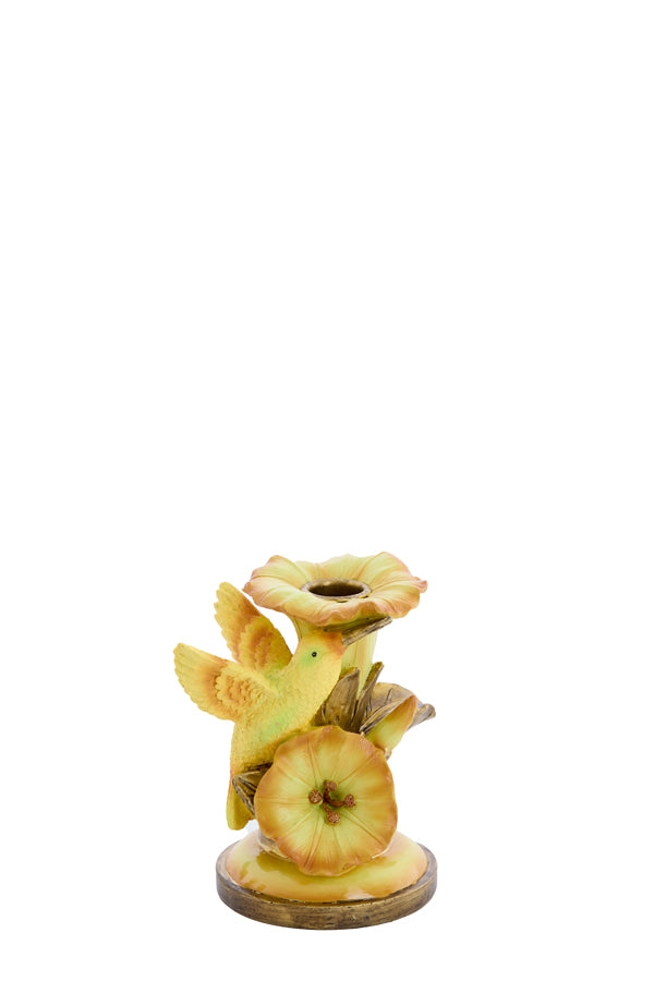 Candle stick 10x10x14 cm LAMOS yellow+bronze