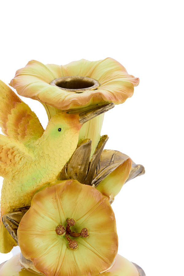 Candle stick 10x10x14 cm LAMOS yellow+bronze