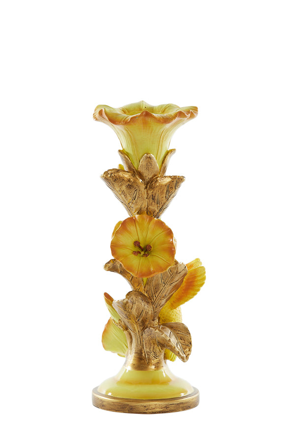 Candle stick 11x10x28,5 cm LAMOS yellow+bronze