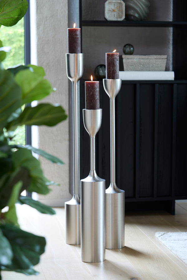 Candle holder 13x90 cm VELEZ nickel satin