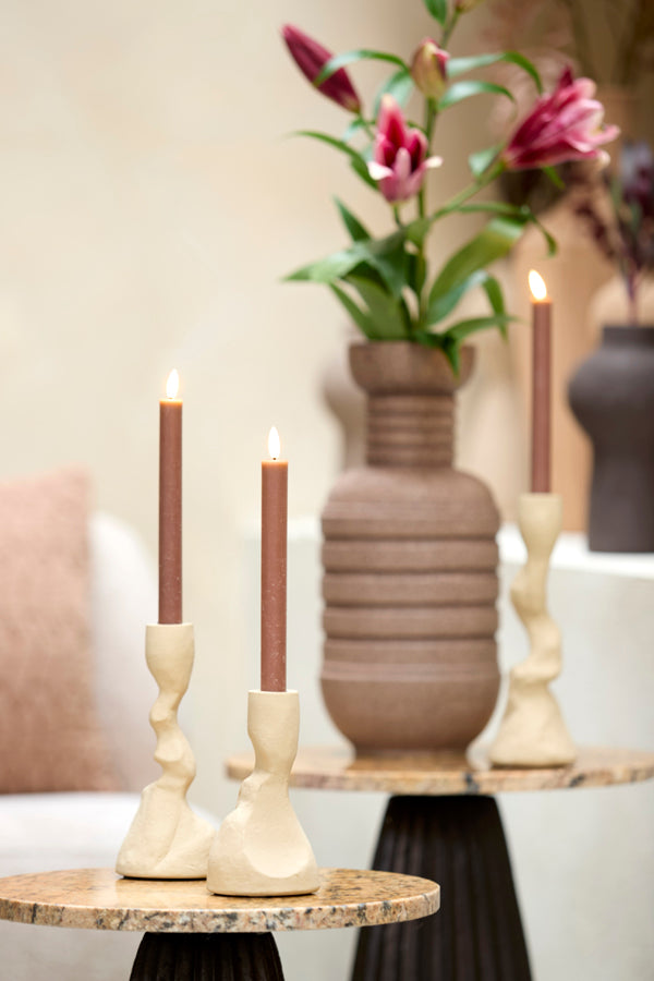 Candle stick 10x9x17,5 cm ARKADIA sand