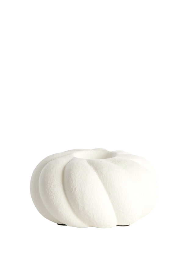 Candle holder 15x7,5 cm CAVALLA ceramics white