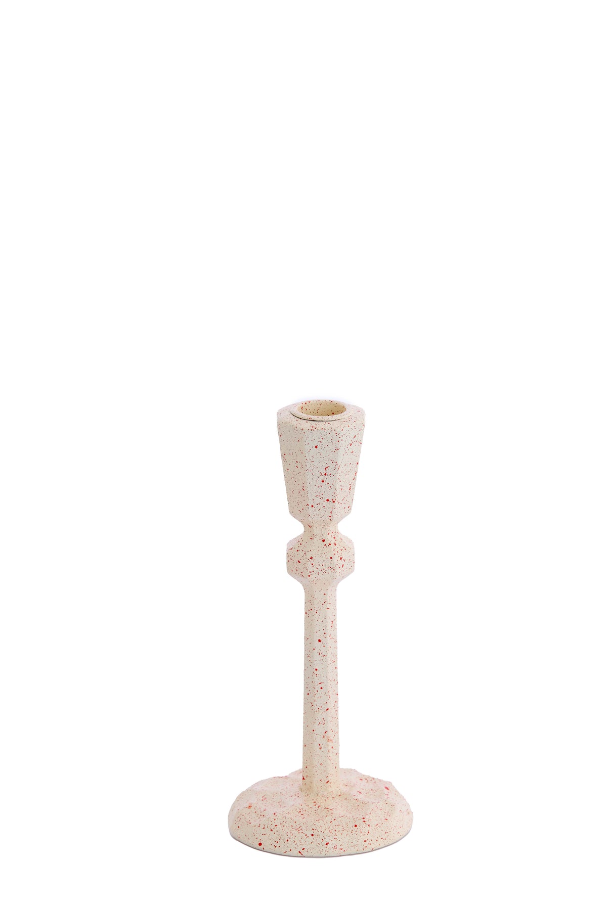 Candle stick 8x18,5 cm AVILES cream+red