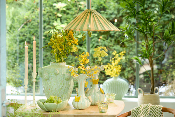 Candle stick 8x23 cm AVILES light green+green