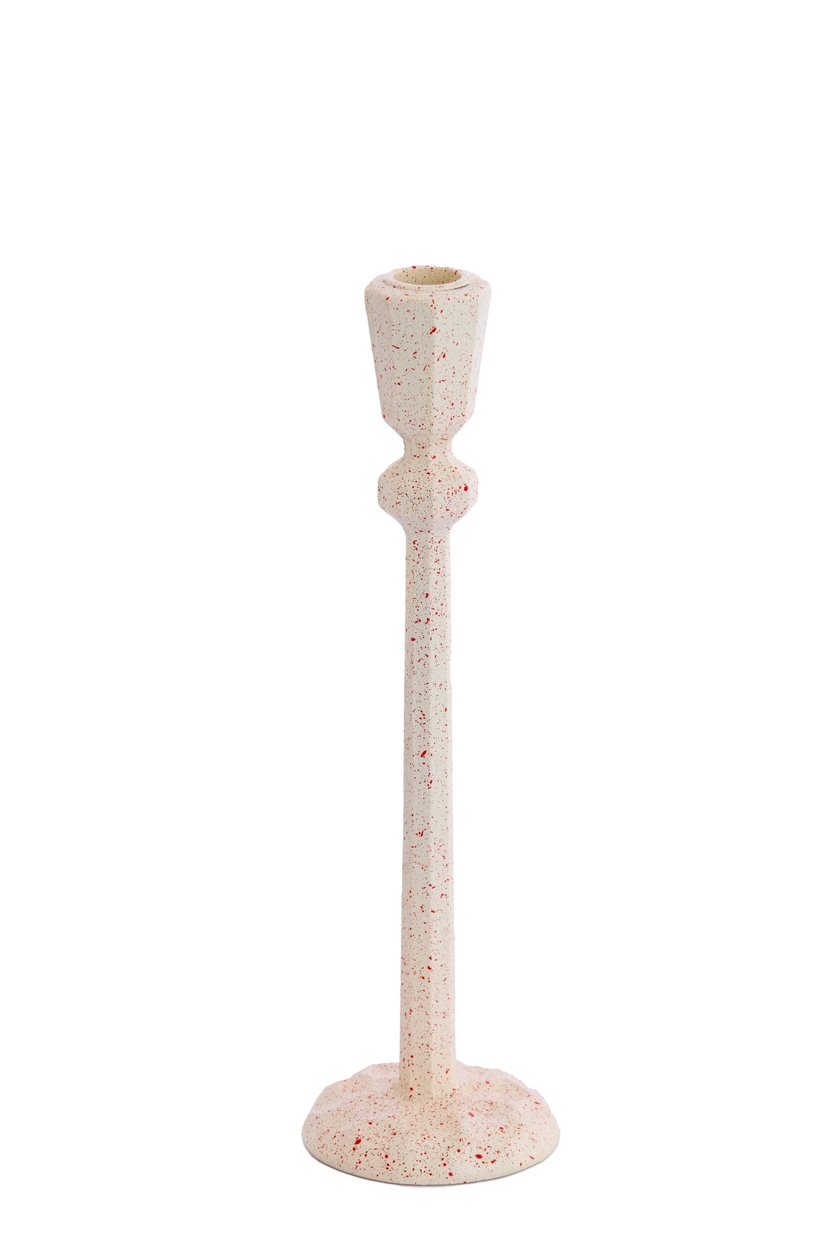 Candle stick 8x28 cm AVILES cream+red