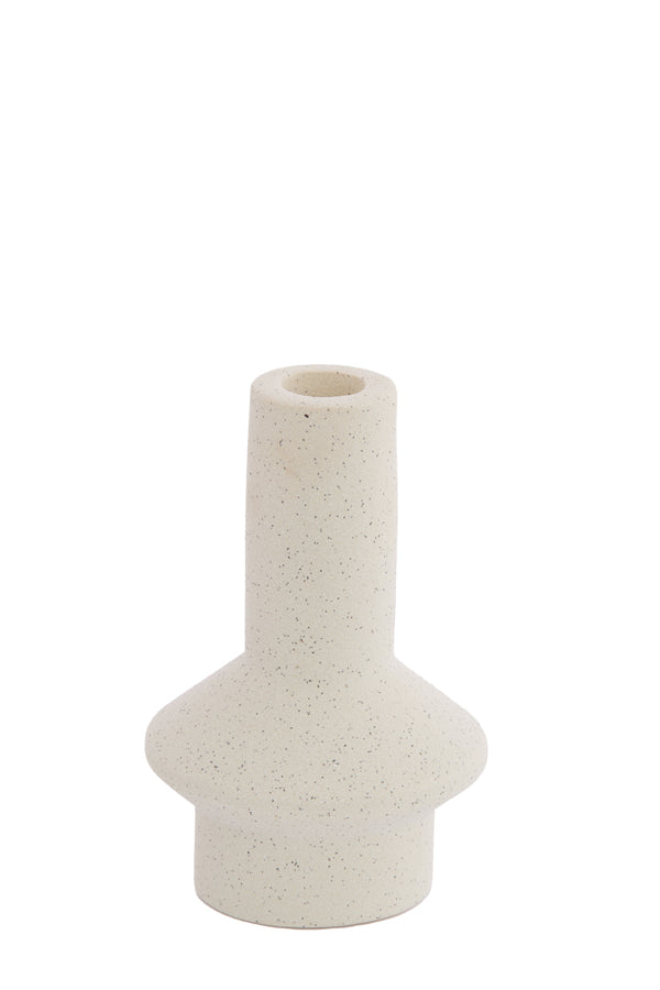 Candle stick 10x15,5 cm BURANO ceramics matt cream