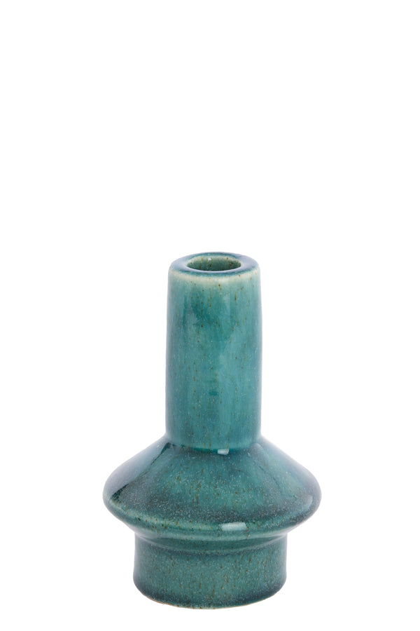Candle stick 10x15,5 cm BURANO ceramics petrol