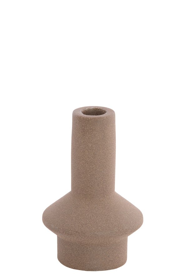 Candle stick 10x15,5 cm BURANO ceramics matt brown