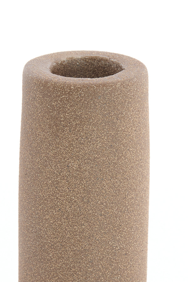 Candle stick 10x15,5 cm BURANO ceramics matt brown
