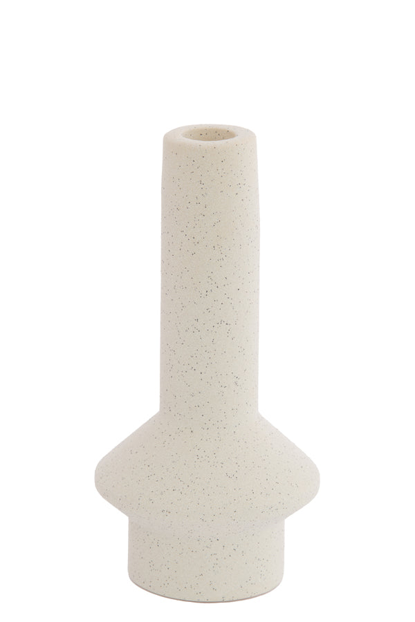 Candle stick 10x20,5 cm BURANO ceramics matt cream