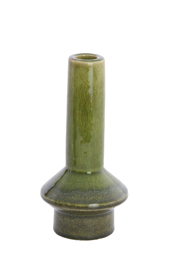 Candle stick 10x20,5 cm BURANO ceramics dark green