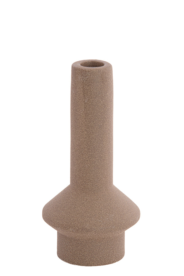Candle stick 10x20,5 cm BURANO ceramics matt brown
