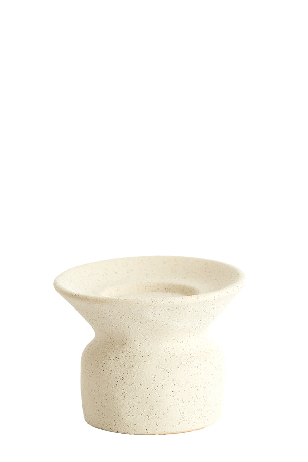 Candle holder 12x9 cm ATRANI ceramics matt cream