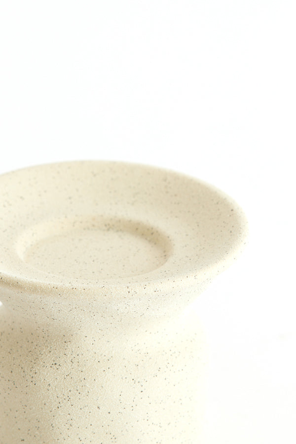 Candle holder 12x9 cm ATRANI ceramics matt cream