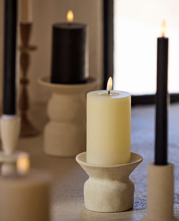 Candle holder 12x9 cm ATRANI ceramics matt cream