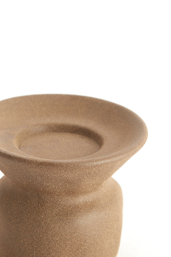 Candle holder 12x9 cm ATRANI ceramics matt brown