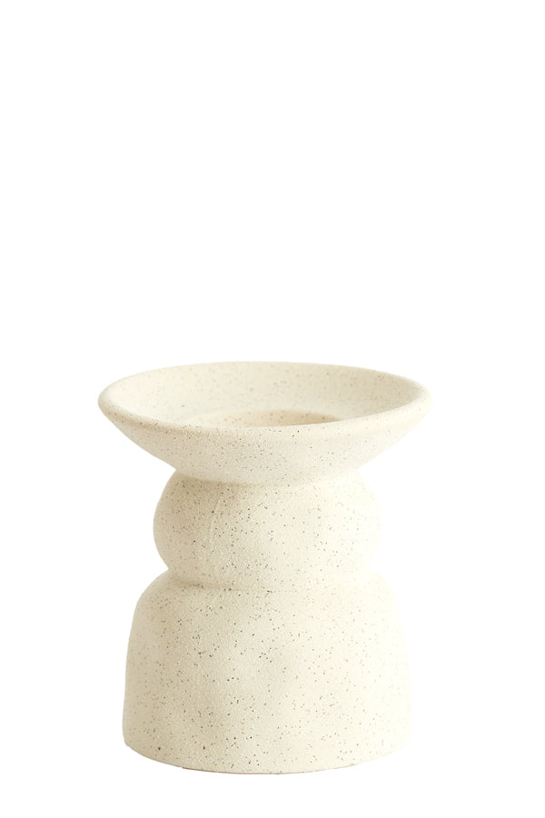 Candle holder 11,5x12,5 cm ATRANI ceramics matt cream