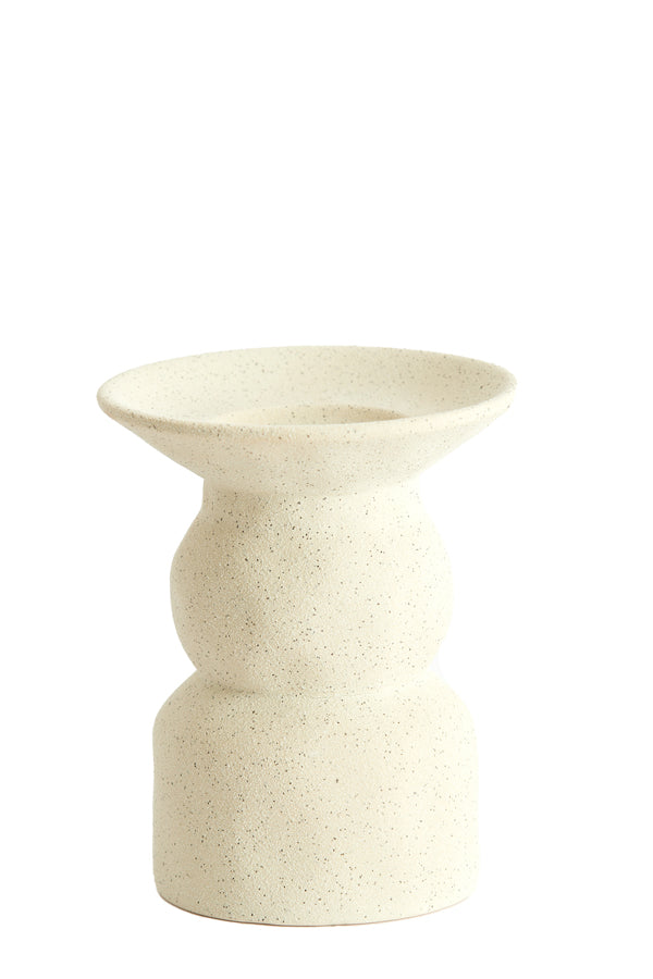 Candle holder 12,5x15 cm ATRANI ceramics matt cream