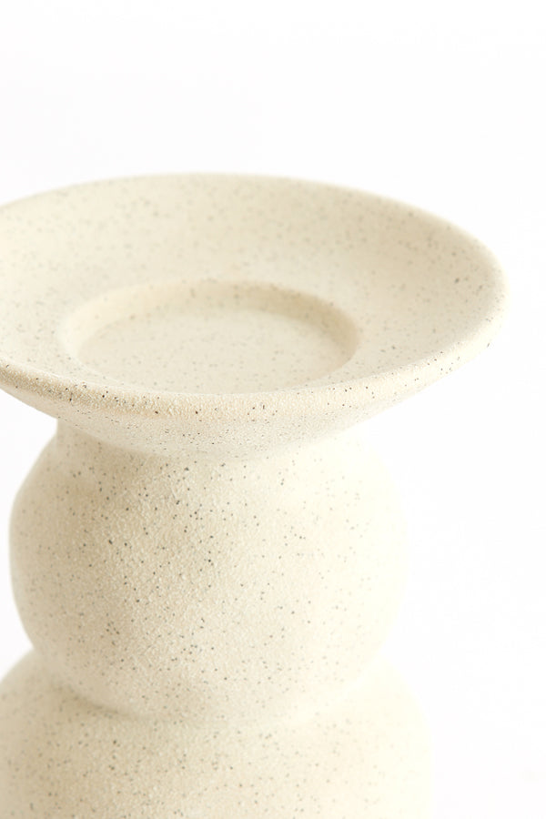 Candle holder 12,5x15 cm ATRANI ceramics matt cream