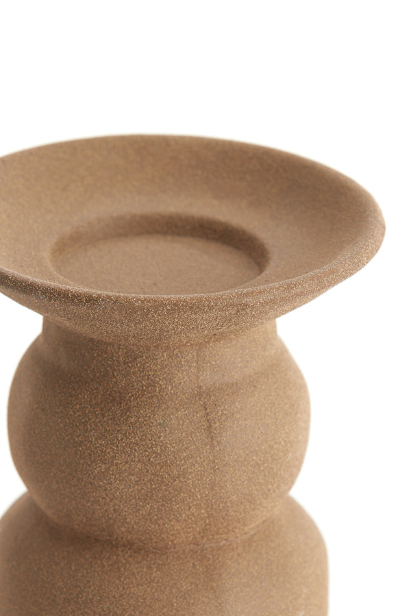 Candle holder 12,5x15 cm ATRANI ceramics matt brown