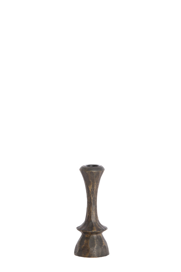 Candle stick 6,5x14 cm CIRILO wood dark brown