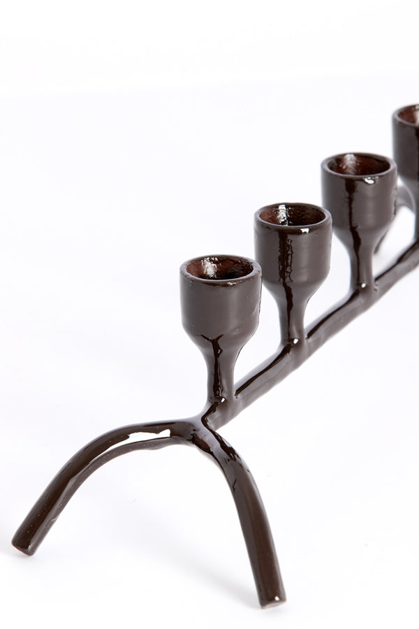 Candle stick 4L 38x11,5x10 cm CALZADA shiny dark brown