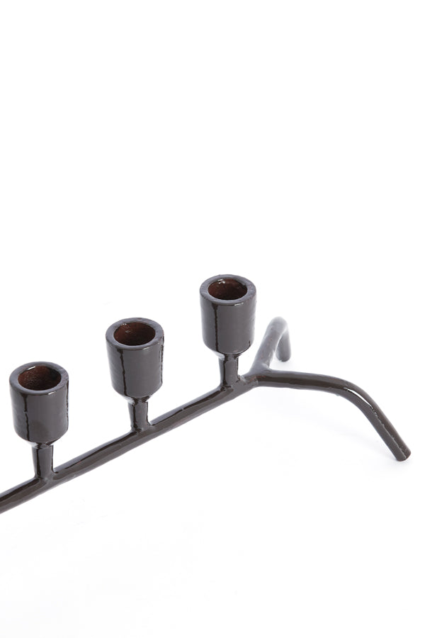 Candle stick 7L 63x24x12 cm CALZADA shiny dark brown