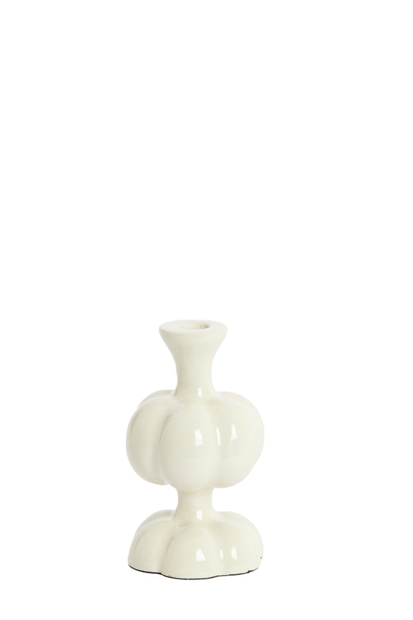 Candle stick 10x17 cm CALDAS shiny cream