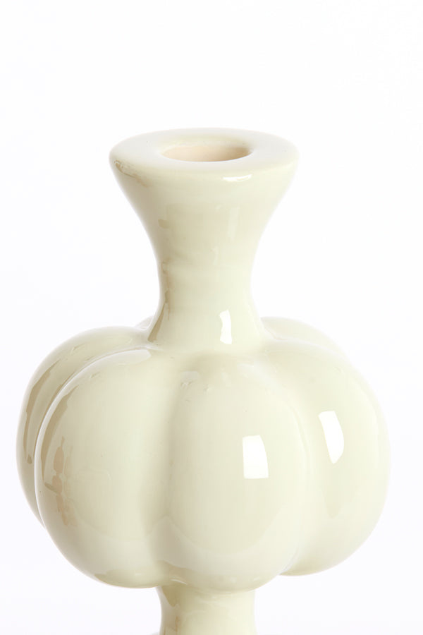 Candle stick 10x17 cm CALDAS shiny cream