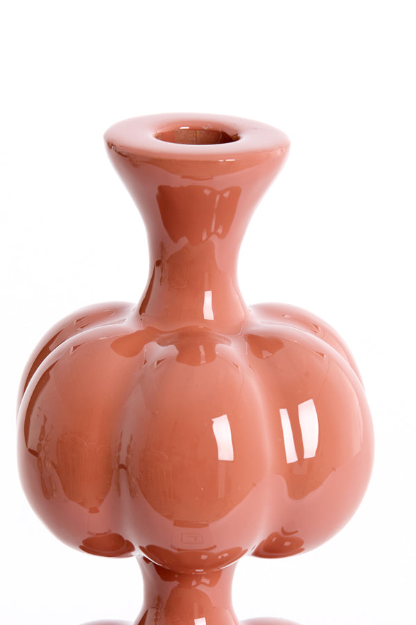 Candle stick 10x17 cm CALDAS shiny terra