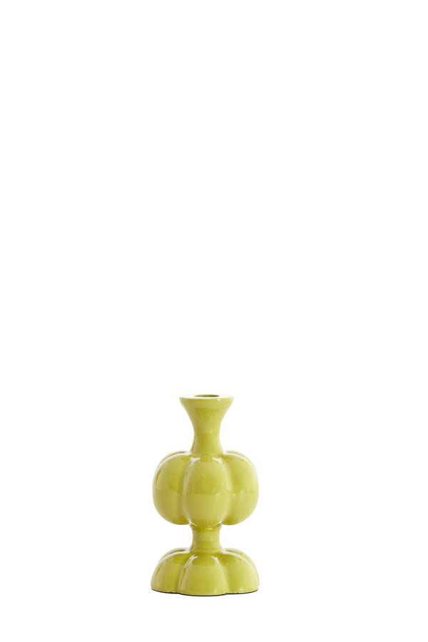 Candle stick 10x17 cm CALDAS shiny light green