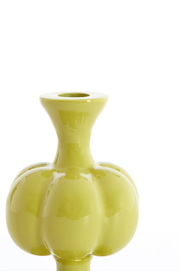 Candle stick 10x17 cm CALDAS shiny light green