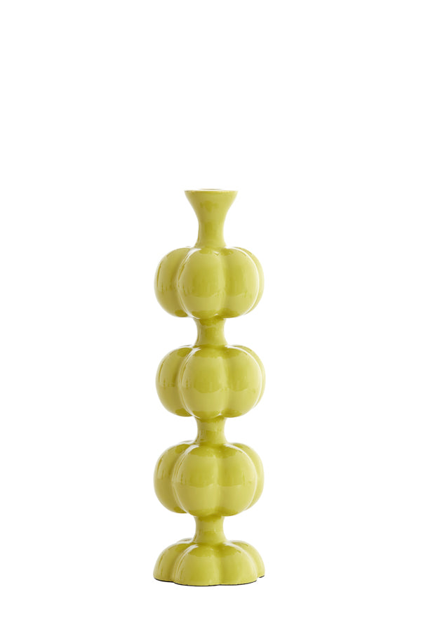Candle stick 10x35 cm CALDAS shiny light green