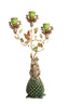 Candle stick 3L 27x15,5x50 cm MYRIN green+brown+gold
