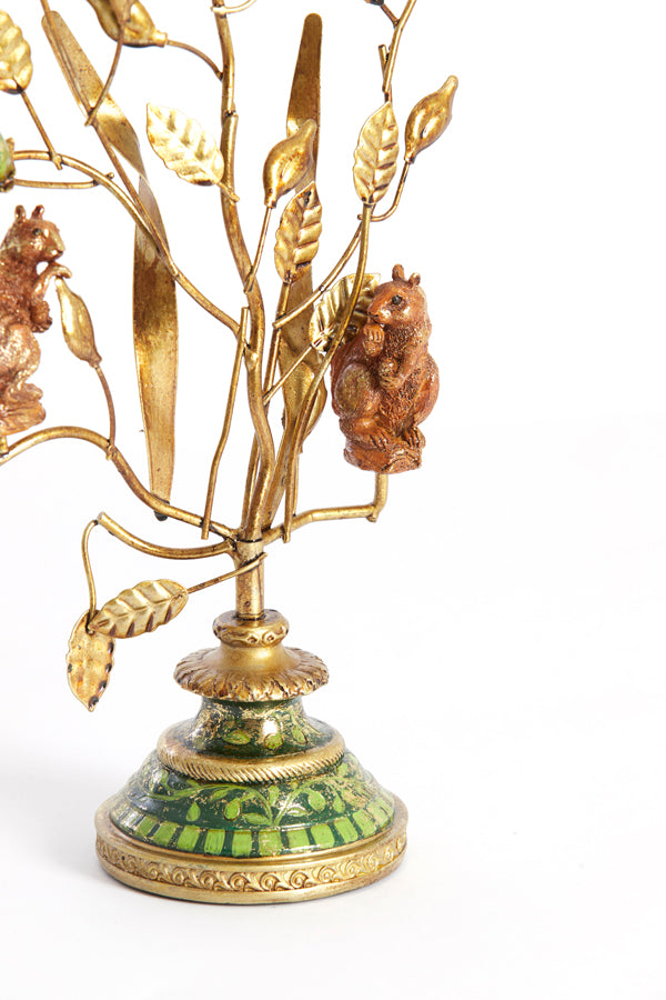 Candle stick 19x9x35 cm SORYN green+brown+gold