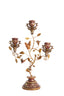 Candle stick 3L 29,5x12,5x44 cm SORYN burgundy+brown+gold