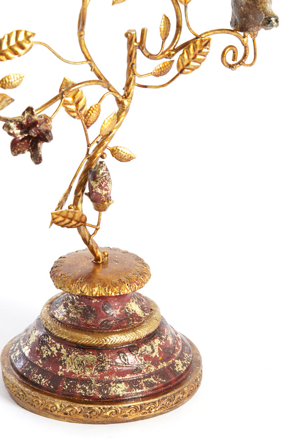 Candle stick 3L 29,5x12,5x44 cm SORYN burgundy+brown+gold