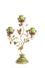 Candle stick 3L 29,5x12,5x44 cm SORYN green+brown+gold