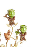 Candle stick 3L 29,5x12,5x44 cm SORYN green+brown+gold