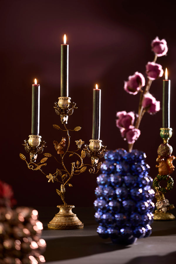 Candle stick 3L 29,5x12,5x44 cm SORYN orange+brown+gold