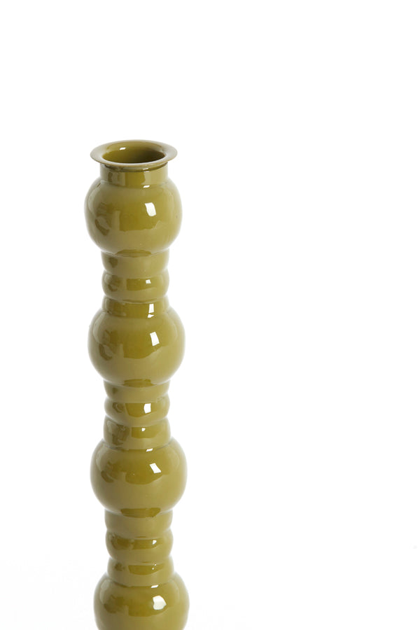 Candle stick 10x25 cm AVELINE olive green
