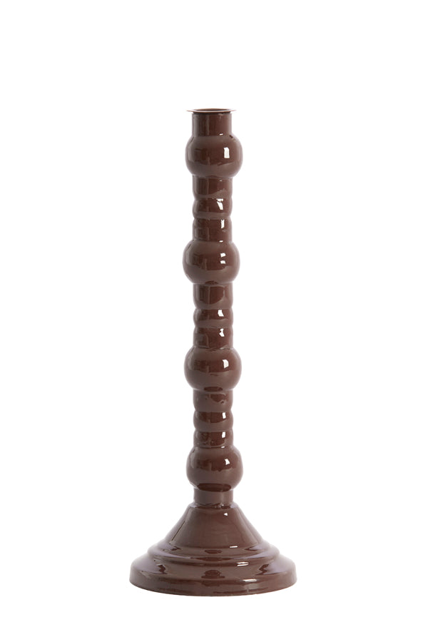 Candle stick 10x31 cm AVELINE dark brown