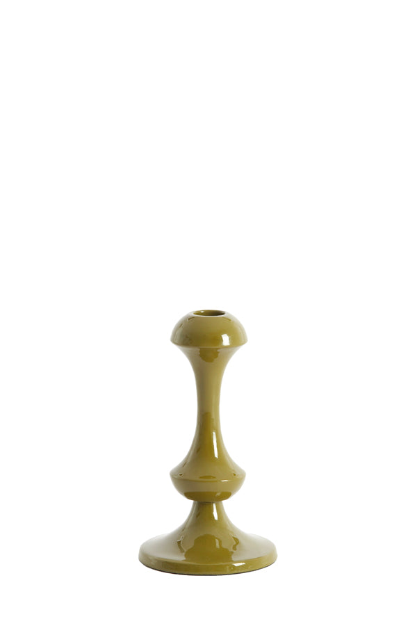 Candle stick 10x18 cm ISARA olive green
